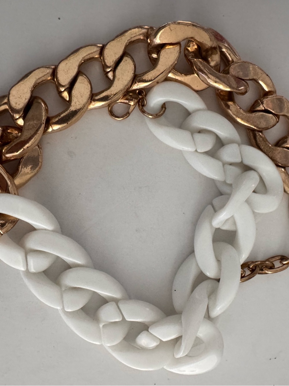 Chunky White Gold Color Chain Necklace Oversized Links Statement